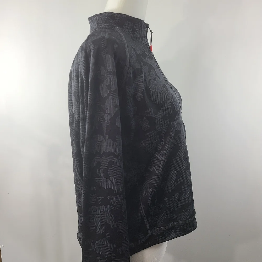 Spyder Active Camo Top Long Sleeve Boxy Crop Thumbholes Half Zip Mock Mockneck L - Picture 7 of 11